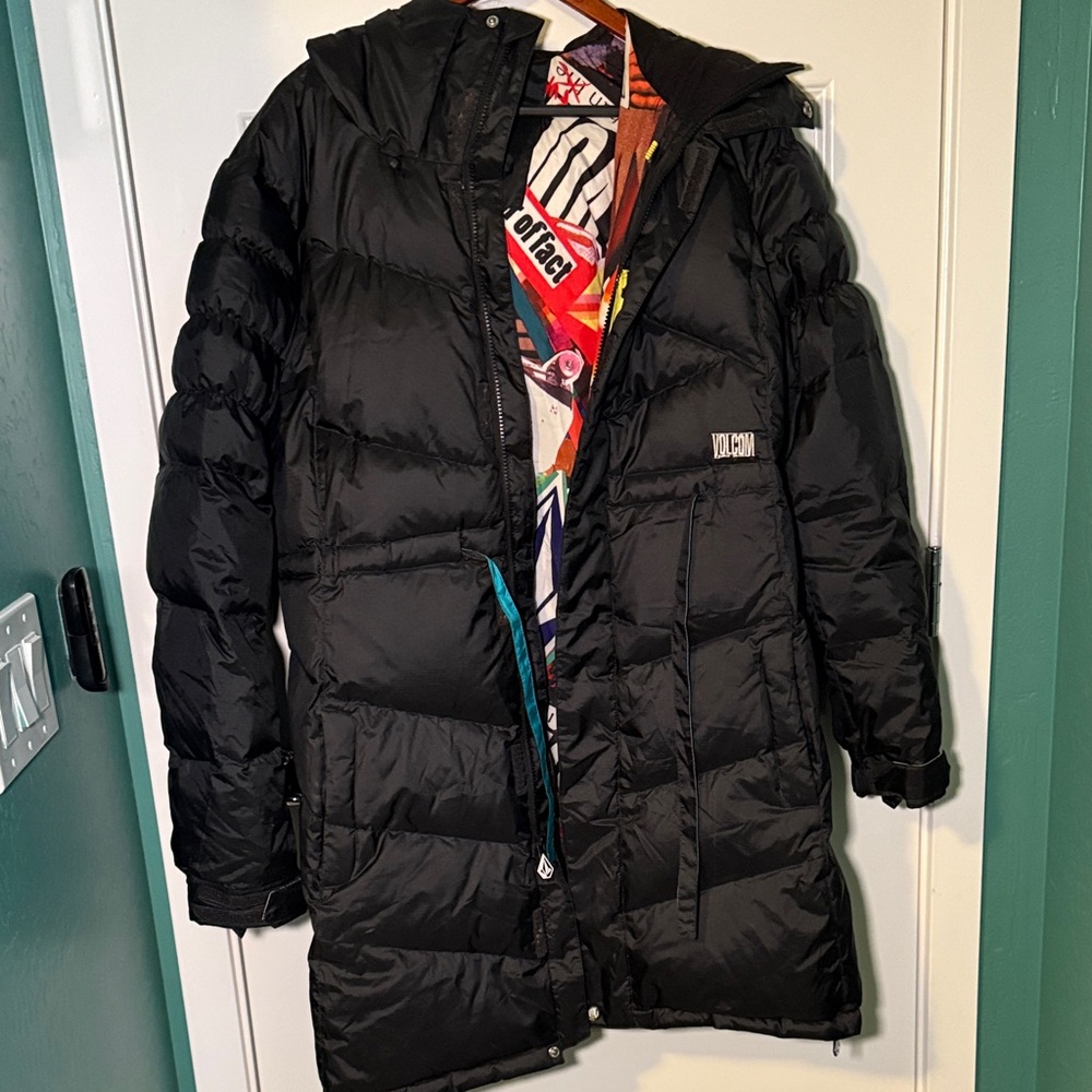 Volcom Black Long Puffer Coat